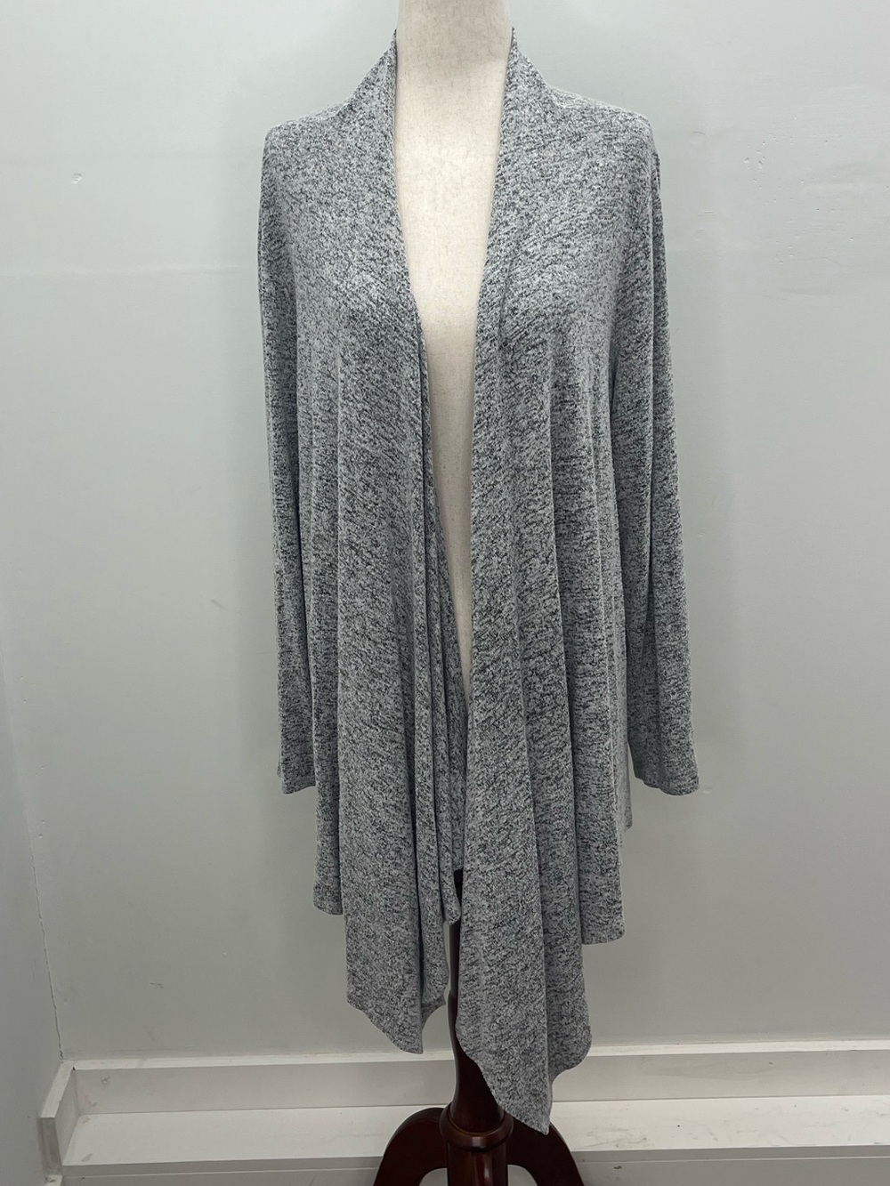 Philosophy Republic Clothing Grey Heather Drape Open Front Cardigan Sweater XXL